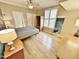 Bedroom with hardwood floors and ceiling fan at 5718 Sentinel Dr, Raleigh, NC 27609