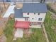 Aerial view showcasing house, deck, and surrounding neighborhood at 802 S Sellars Mill Rd, Burlington, NC 27217