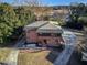 Aerial view of the house showing the property and landscaping at 126 Person St, Louisburg, NC 27549