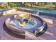 Overhead view of a brick patio with fire pit at 126 Person St, Louisburg, NC 27549