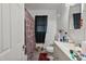 Bathroom with shower/tub combo and vanity at 1558 Harper St, Rocky Mount, NC 27801