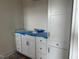 Bathroom vanity with storage, offering style and function at 266 Weddington Way, Benson, NC 27504