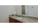Bathroom with granite vanity and single sink at 400 W North St # 820, Raleigh, NC 27603