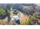 Aerial view of house, barn, and surrounding land at 4340 Bellemont Mt Hermon Rd Rd, Burlington, NC 27215