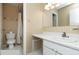 Bathroom with toilet, shower, and vanity at 6409 New Market Way, Raleigh, NC 27615