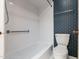 Updated bathroom with shower/tub and toilet at 6409 New Market Way, Raleigh, NC 27615
