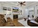 Living room with fireplace, built-ins and hardwood floors at 7400 Duncans Ridge Way, Fuquay Varina, NC 27526