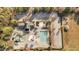 An aerial view of the neighborhood swimming pool and recreational area at 108 Cross Oaks Pl, Holly Springs, NC 27540
