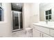 Bathroom with a shower and white vanity at 1127 Elmo St, Durham, NC 27701