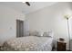 Bedroom with double bed, ceiling fan and access to another room at 148 Cumberland Dr, Sanford, NC 27332