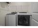 Bright laundry room with washer and dryer, and overhead shelving at 148 Cumberland Dr, Sanford, NC 27332