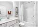 Clean bathroom with a tub, shower, and vanity at 168 Northwood Dr, Fuquay Varina, NC 27526
