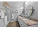 Modern bathroom with double vanity and large walk-in shower at 1991 Webster Grove Dr, Mebane, NC 27302