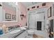 Clean bathroom with shower/tub combo and updated vanity at 1991 Webster Grove Dr, Mebane, NC 27302
