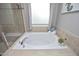 Bathroom with garden tub and tile shower at 36 Aster Ln, Pittsboro, NC 27312