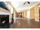 Open living space with hardwood floors and a view to kitchen at 36 Aster Ln, Pittsboro, NC 27312