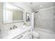 Elegant bathroom with marble vanity and walk-in shower at 110 Ethans Glenn Ct, Cary, NC 27513