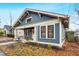 Charming blue house with white trim, front porch, and landscaping at 1110 N Buchanan Blvd, Durham, NC 27701