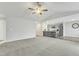 Open living room and kitchen with vaulted ceiling at 120 Starry Sky Dr, Benson, NC 27504
