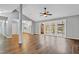 Open living space with hardwood floors and access to backyard at 1225 Kilmory Dr, Cary, NC 27511