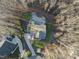House and yard aerial view, showcasing landscaping at 148 Hidden Creek Ct, Pittsboro, NC 27312