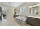 Elegant bathroom with double vanity and garden tub at 148 Hidden Creek Ct, Pittsboro, NC 27312