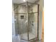 Large walk-in shower with glass enclosure and neutral tile at 307 Westfield Dr, Dunn, NC 28334
