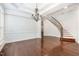 Bright dining room with hardwood floors and elegant chandelier at 5 Teahouse Ct, Durham, NC 27707