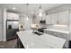 Spacious kitchen featuring a large island and marble countertops at 8909 Hopkins Knob Ct, Zebulon, NC 27597