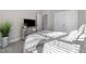 Bedroom with bed, dresser, and double doors at 430 Heart Pine Dr, Wendell, NC 27591