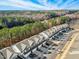 Aerial view of townhouses nestled in a wooded area at 5825 Humanity Ln, Raleigh, NC 27616