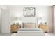 Cozy bedroom with light wood nightstands and a plush bed at 1888 Sweet Gardenia Way, Apex, NC 27502