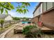 Backyard with a deck, partially-finished patio, and pool at 200 Cedarwood Dr, Erwin, NC 28339