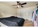 Bedroom with hardwood floors and ample closet space at 200 Cedarwood Dr, Erwin, NC 28339