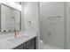 Modern bathroom with updated vanity, fixtures, and a shower at 2210 Edwin Ave # B, Durham, NC 27705