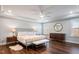 Main bedroom with hardwood floors and stylish furniture at 88 Capewood Ct, Garner, NC 27529