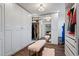 Bright walk-in closet with ample shelving and hanging space at 88 Capewood Ct, Garner, NC 27529