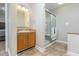 Bathroom with vanity, medicine cabinet, and shower at 103 Marion Dr, Erwin, NC 28339