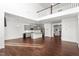 Open concept kitchen with island and stainless steel appliances at 1039 Brockton Dr, Mebane, NC 27302