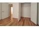 Walk in closet with hardwood floors at 121 Lumina Pl, Holly Springs, NC 27540