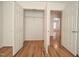 Walk in closet with hardwood floors at 121 Lumina Pl, Holly Springs, NC 27540