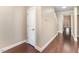 Bright and spacious entryway with hardwood floors and coat closet at 201 Laurel Oaks Dr, Youngsville, NC 27596