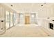 Open concept living room with sliding glass doors to a deck at 2628 Silver Gate Ct, Wake Forest, NC 27587