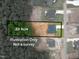 Aerial view showing the property's .83 acre lot and surrounding landscape at 95 Purslane Dr, Franklinton, NC 27525