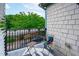 Private balcony with two chairs and view of street at 201 Presque Isle Ln, Chapel Hill, NC 27514