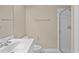 Clean bathroom with shower and single sink vanity at 201 Presque Isle Ln, Chapel Hill, NC 27514