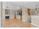 Spacious living room with hardwood floors, fireplace, and high ceilings at 201 Presque Isle Ln, Chapel Hill, NC 27514