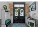 Inviting entryway featuring a decorative door, stone accents, and stylish decor at 400 S Boddie St, Nashville, NC 27856