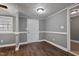 Bright entryway with hardwood floors and neutral walls at 408 W Main St, Pine Level, NC 27568