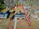 Aerial view showing house and property lines at 5317 Ten Ten Rd, Apex, NC 27539